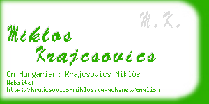 miklos krajcsovics business card